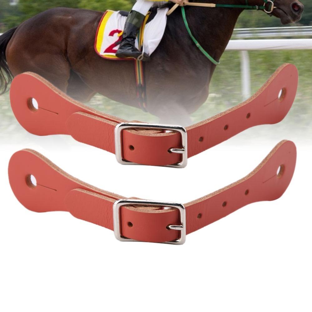 1 pair Handmade Equestrian Spur Strap Genuine Leather Western Spur Strap Equestrian Show