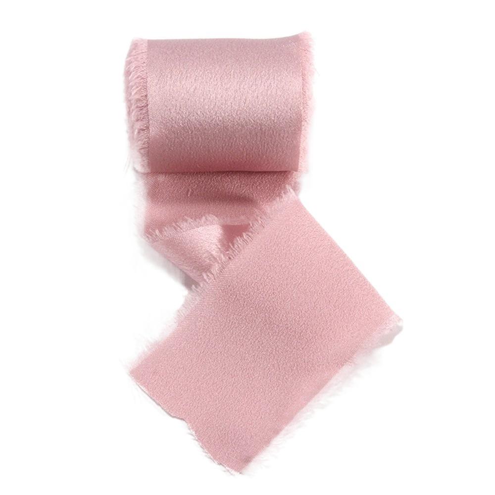1 Roll 1.6in X 5Yd Solid Satin Ribbons Frayed Ribbons for Crafts Silk Ribbons  for Wedding Decor