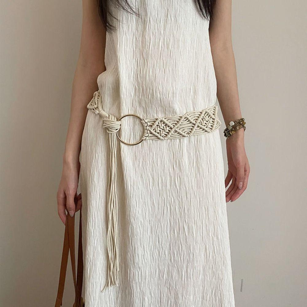 Hollow Bohemian Belt Waistband Tassel Waist Chain Vintage Ethnic Style Belt  Daily