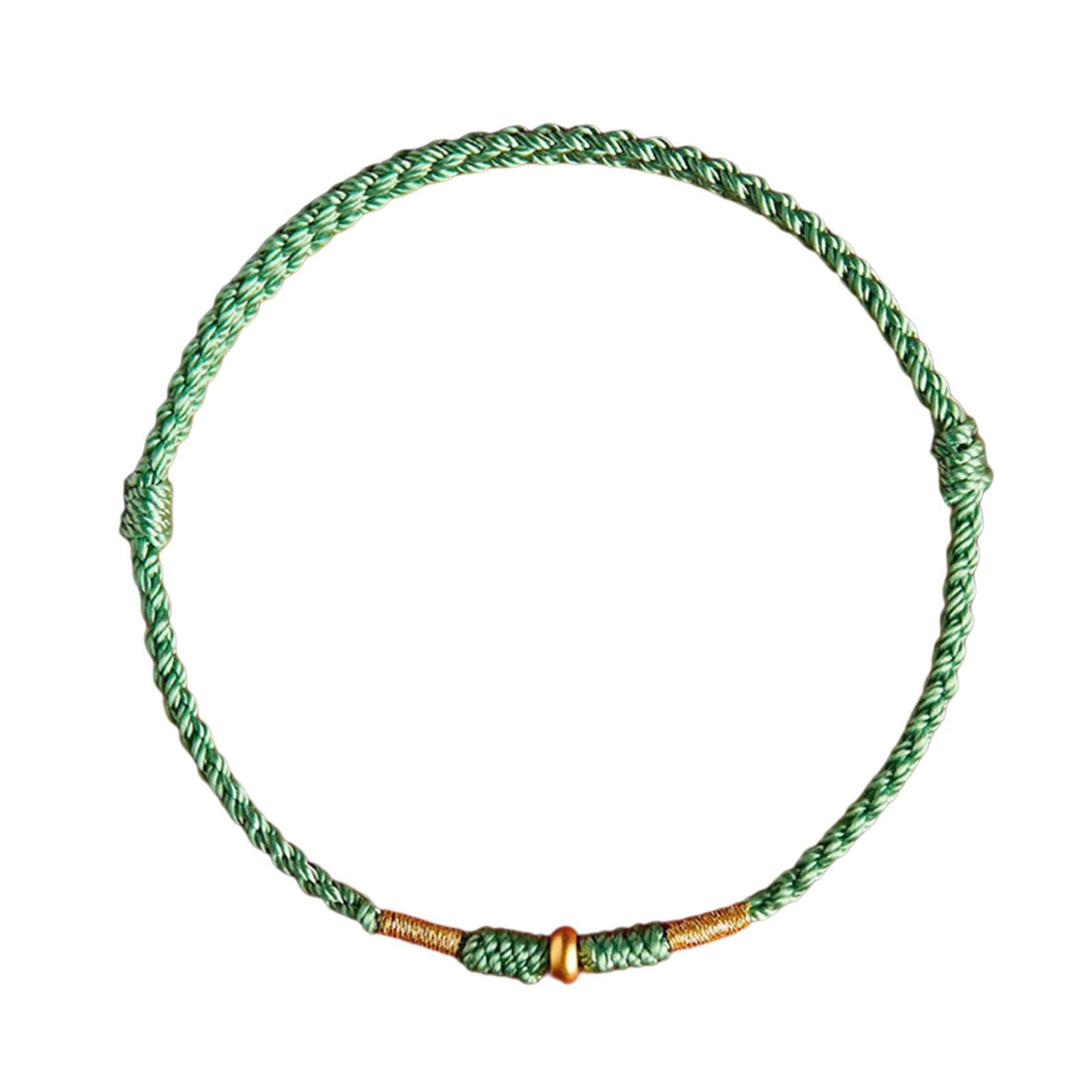 

Сплетенный вручную браслет из красной нити для пар и друзей, цепочка из золотых бусин, регулируемый браслет на удачу, аксессуар 6