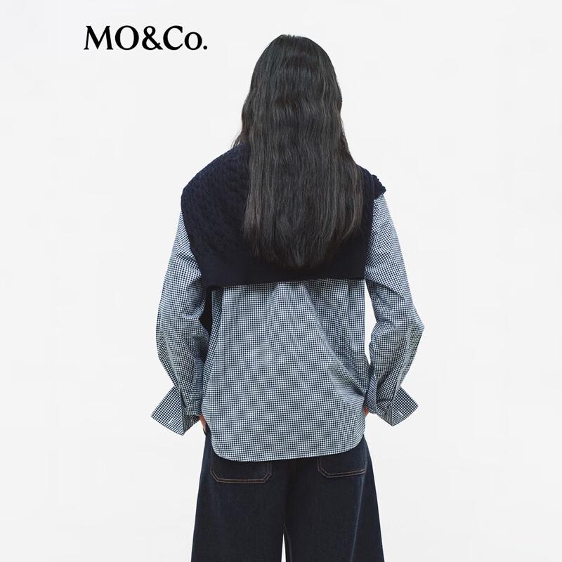 MO&Co. Women's Brushed Cotton Long-Sleeved Shirt