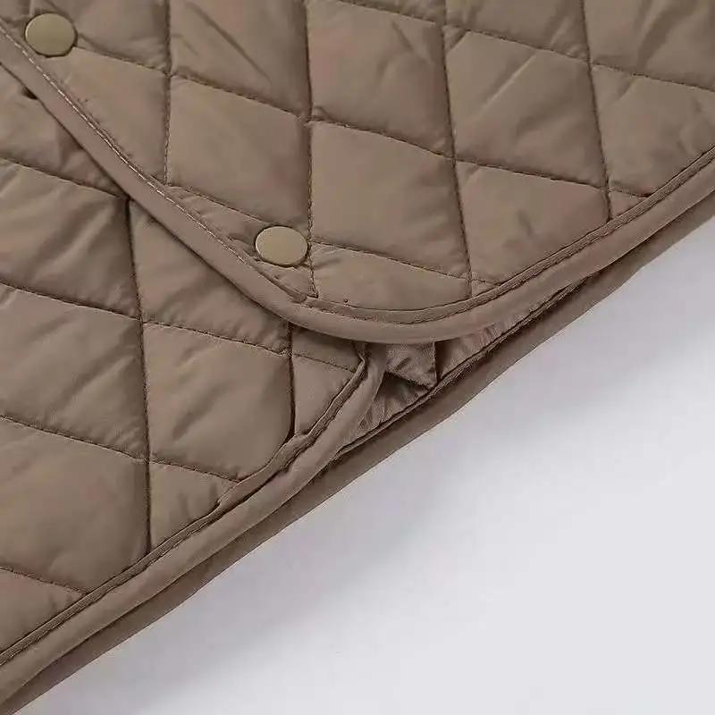 Lightweight Cotton-padded Jacket, Lightweight Rhombic Mother's Casual Loose Cotton-padded Jacket, Winter Short Jacket, Solid Color Padded Jacket