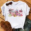 Funny Summer Disney Villains Printed Women T Shirts Round Neck Y2k Clothes Cartoon Graphic T Shirts 90s Female Tops Tees
