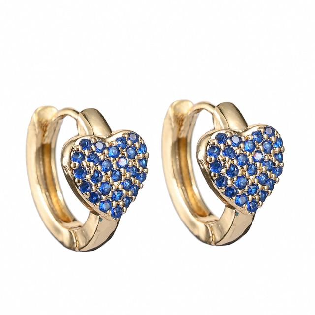 

Pipitree Модные серьги-кольца золотого цвета в форме сердца для женщин Классические серьги-кольца Aaa с кубическим цирконием Micro Pave Small Huggie Ear Jewelri сапфировый