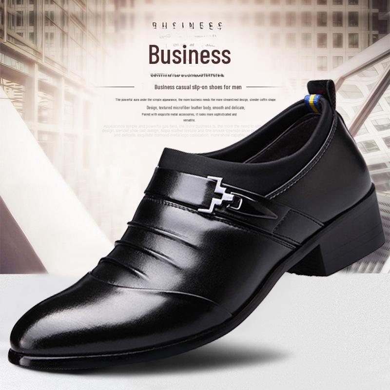 Aofu 2266 Men's Pointed Toe Slip-On Leather Formal Shoes