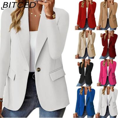 Autumn Long-Sleeved Solid-Colour Cardigan Blazer for Women