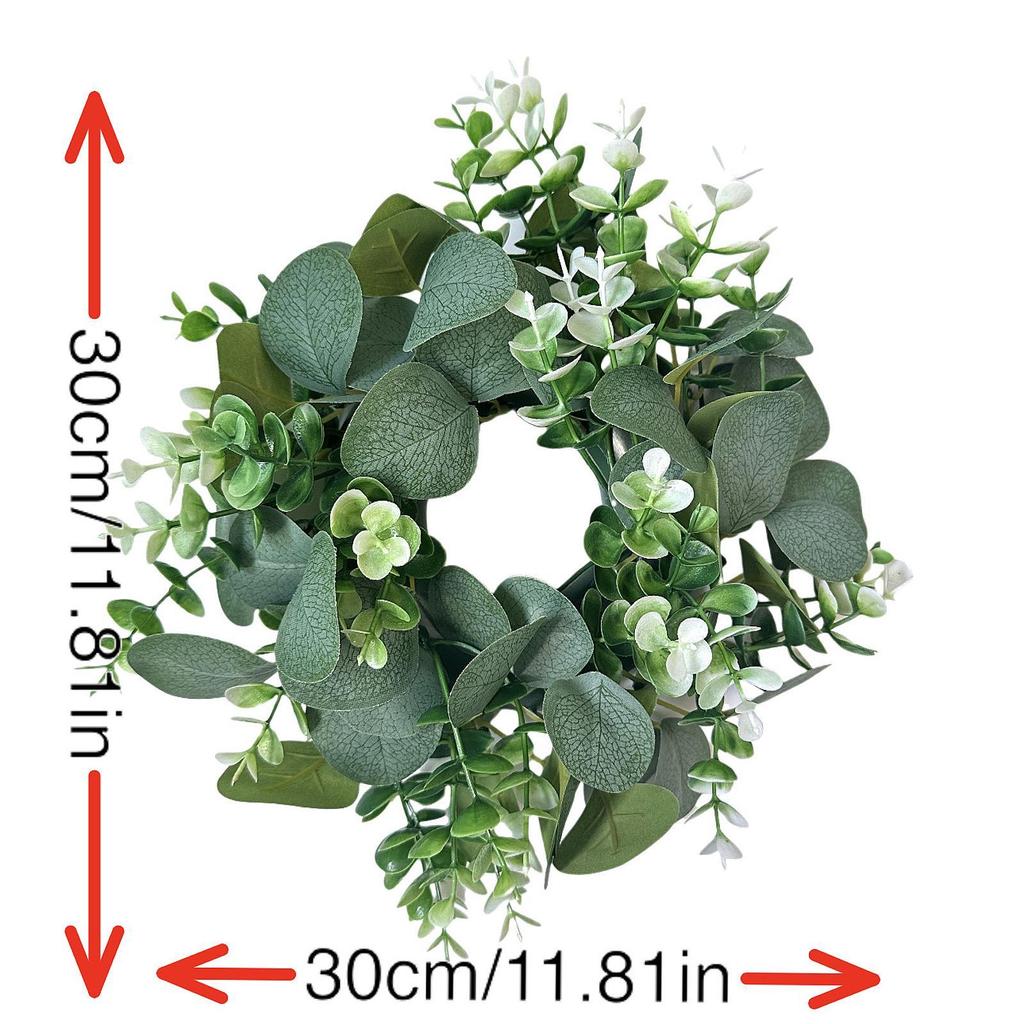 Artificial Flower Wreath Artificial Eucalyptus Wreath Greenery Garland Decoration for Wall Wedding Party Summer Celebration