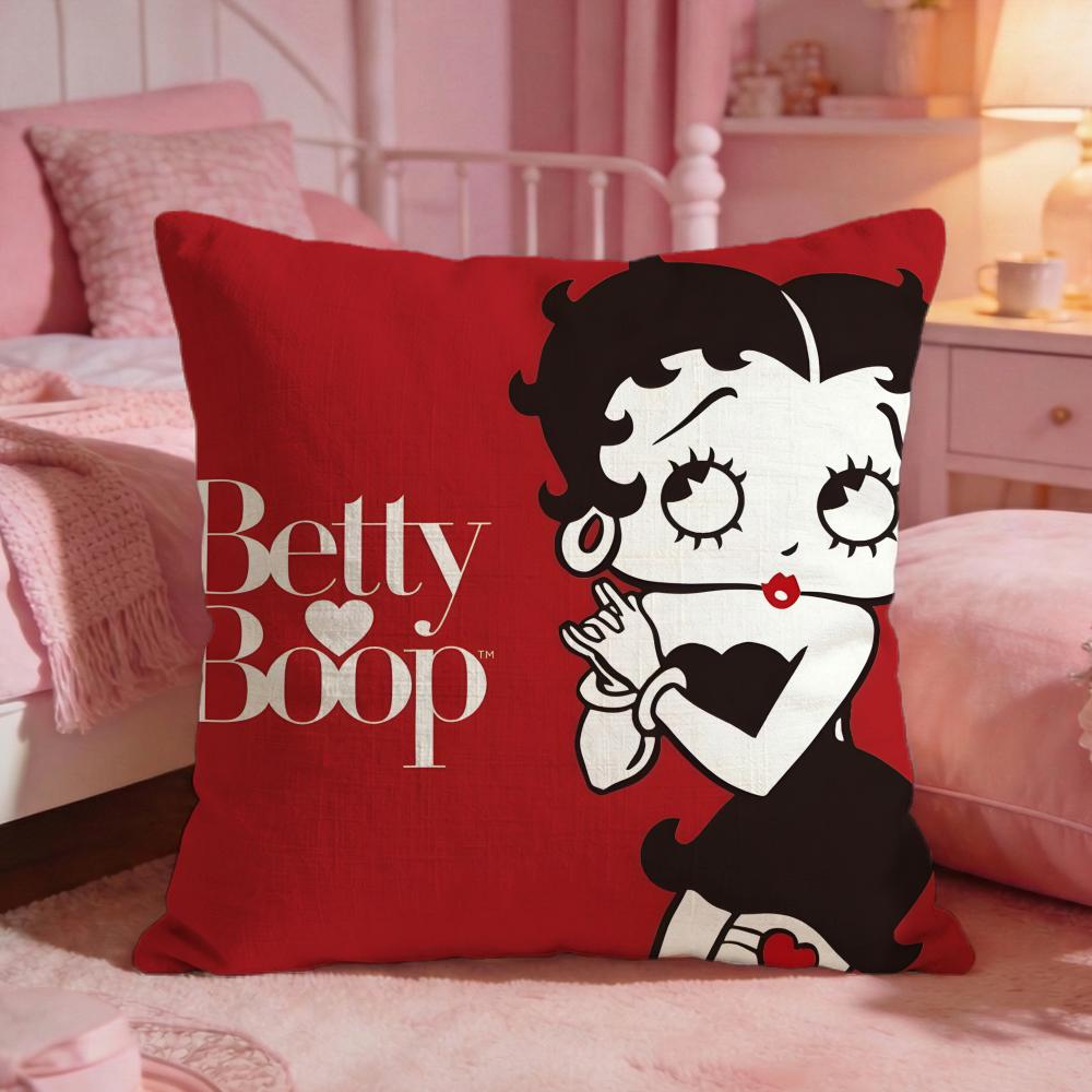 Betty BBoops Cute Cartoon Cushion Cover Premium Comfort Reversible Pillow Cove Two In One Design For Any Room Car Interior