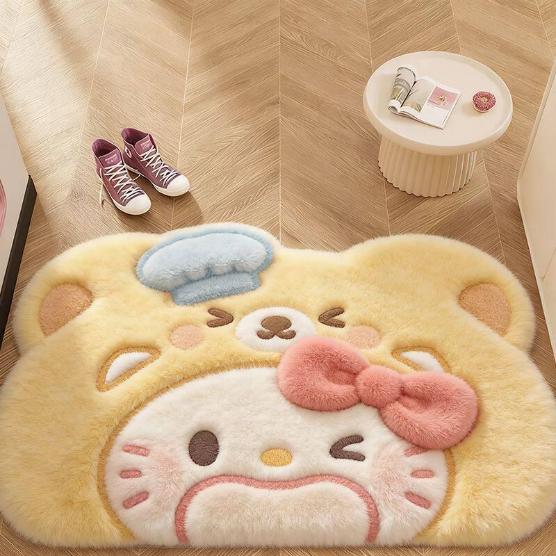 Нескользящий Влагопоглощающий Коврик для Ванной Hello Kitty 40x60cm Diatom Mud