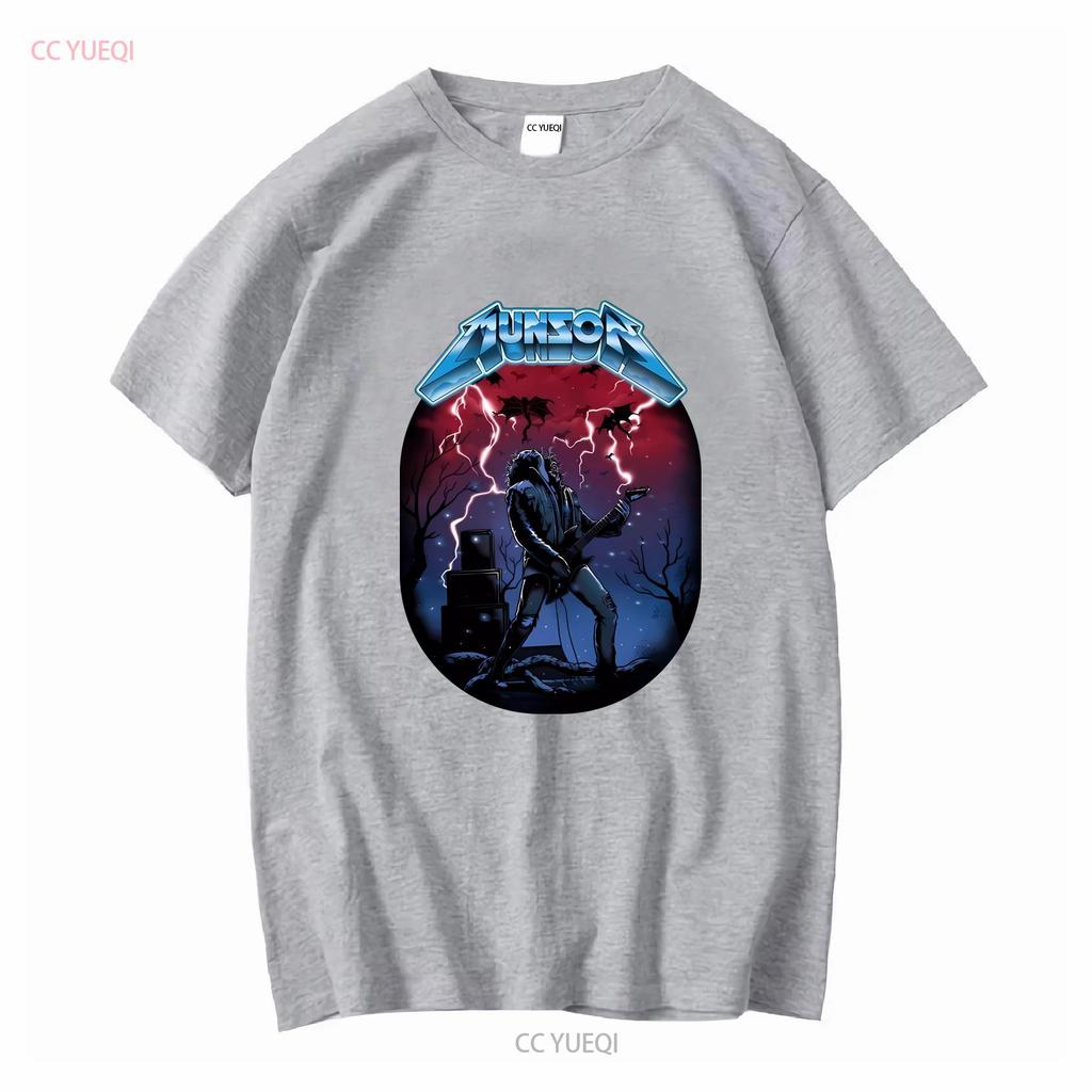 Eddie Play Guitar Stranger for ST4 Fans MunSon T Shirt vintage Washed Versatile Soft Unisex Stretched homme Comfortable