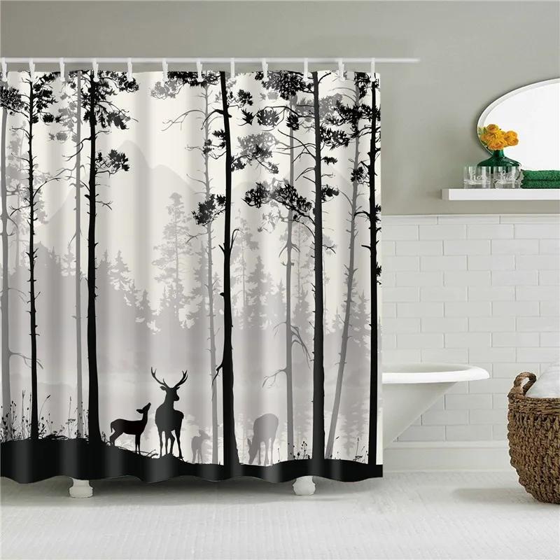 Beach Sea Seaside Shower Curtains Nature Scenery Waterproof 3d Bathroom Curtains Home Decoration Washable Bath Screen with Hooks