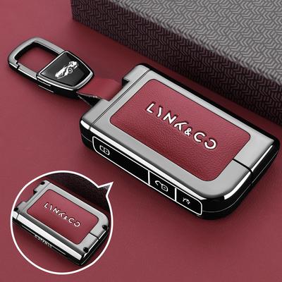 For Lynk&Co 05 09 01 06 02 03 Lynk Co Zinc Alloy Leather Car Key Case Remote Cover Shell Keychain Holder Fob Auto Accessories