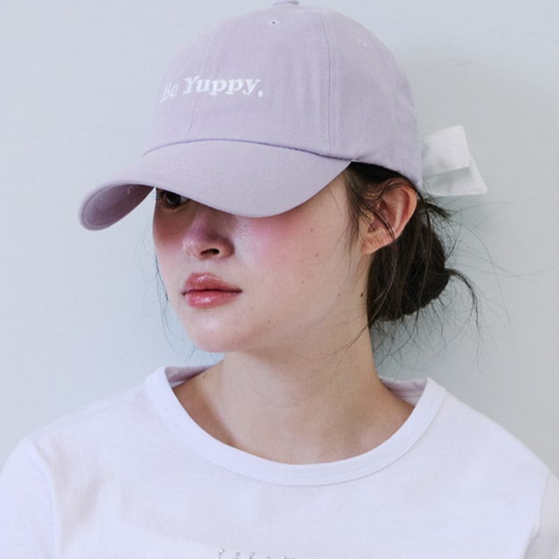 YUPPE Y RIBBON BALL CAP_LIGHT PURPLE
