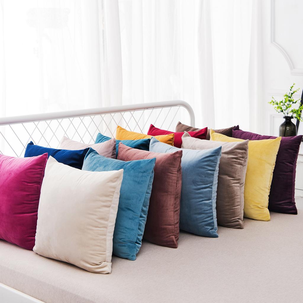 Solid Color Velvet Cushion Cover Candy Color Pillow Case For Sofa Car Home Decorative Pillow Cover Decoration 50*50 55*55