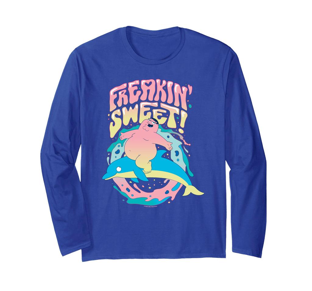 Family Guy Freakin Sweet Peter Griffin Colorful Chest Logo Long Sleeve T-Shirt