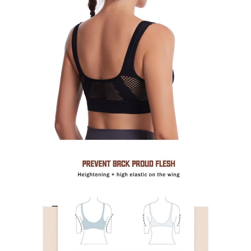 Yoga Sports Underwear Hollow Mesh Vent Large Size No Underwire Sports Bra Vest Women