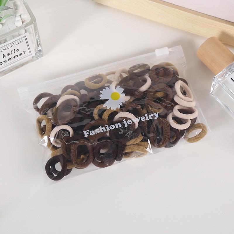 100PCS/Set Small Candy Elastic Hair Bands Rubber Bands Girls Kids 3CM Colorful Ponytail Scrunchies Ties Basic Hair Accessories