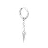 Silver Color Chain Pointed Cone Dangle Earring Stainless Steel Hoops Earrings For Women Men Punk Jewelry Ear Piercing Pendientes