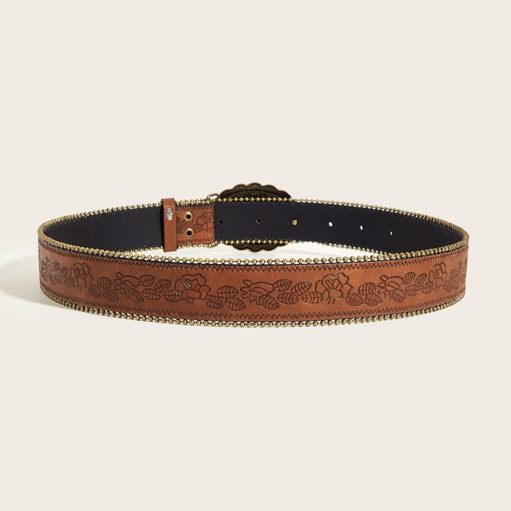 Punk Leather Belt With Metal Buckle For Men And Women Fashion Accessory