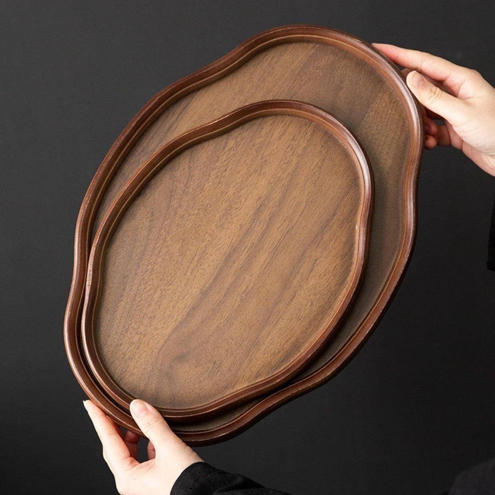 Chinese Style Bamboo Decorative Serving Tray Vintage Tea Tray Classic Bread Plate Afternoon Tea