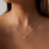 Simple Stainless Steel Horse Eye Zircon Necklace Fashion Elegant Crystal Collarbone Chain For Women Trendy Jewelry Accessories