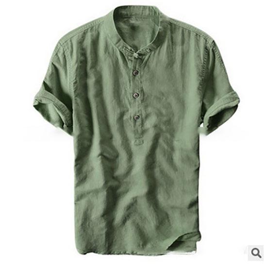 Streetwear Lato Moda Koszula Męska Krótki Rękaw Casual Bawełniana Lniana Koszula Hombre Okrągły Dekolt Projektant Koszulka Rekreacyjna Męska