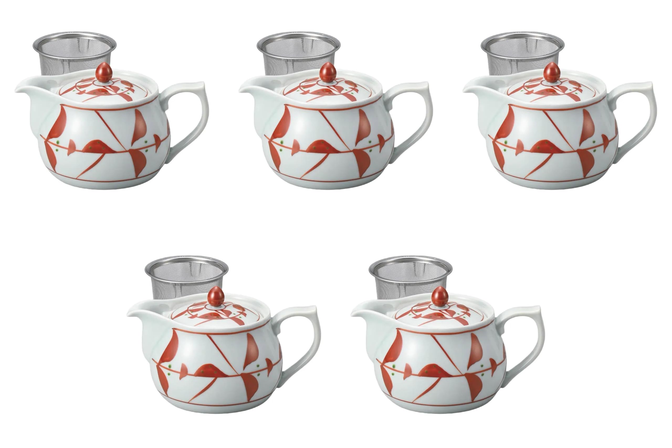 

Набор из 5 древних киноварных цветочных горшков x Arita Ware Hasami Setomonohonpo U-образной формы [11 9,5 см (450 куб.см)] Горшки, Посуда,