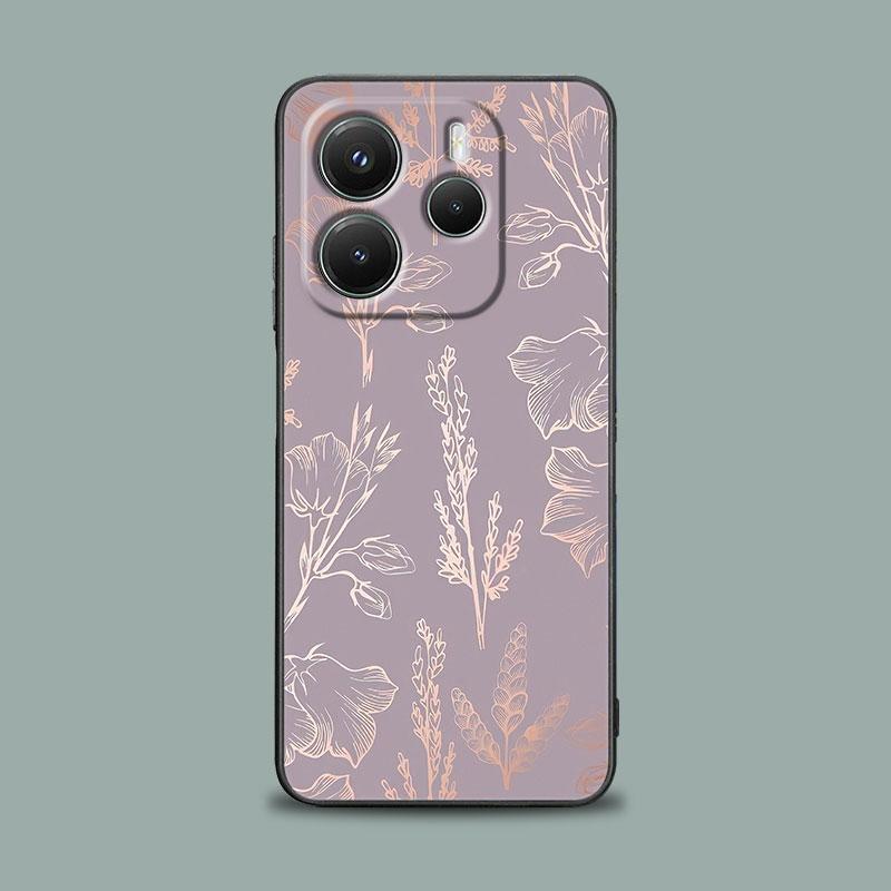 Handyhülle für Xiaomi Redmi Note 15 14 13 12 11 10 Pro Plus 5G Redmi 15C 14C 12C 13C Hülle Rosa Glitzer Herzen Liebe Grasblatt