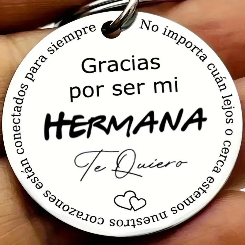 Stainless Steel Round Tag Letter Titanium Steel Keychain Inspirational Gift Stainless Steel Keychain for Backpack Bag Pendant