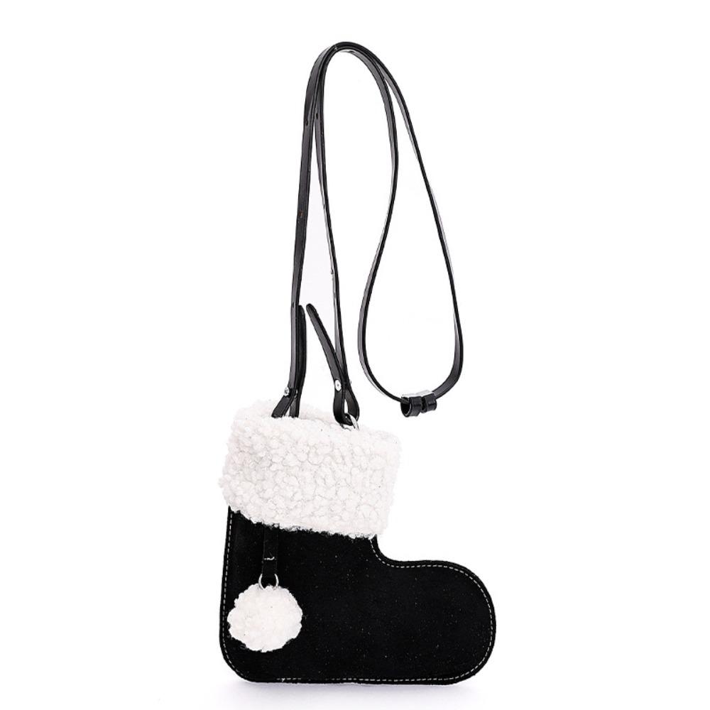 Sweet Korean Style Shoulder Bag Lightweight Fluffy Crossbody Bag Faux Suede Boot Bag Women