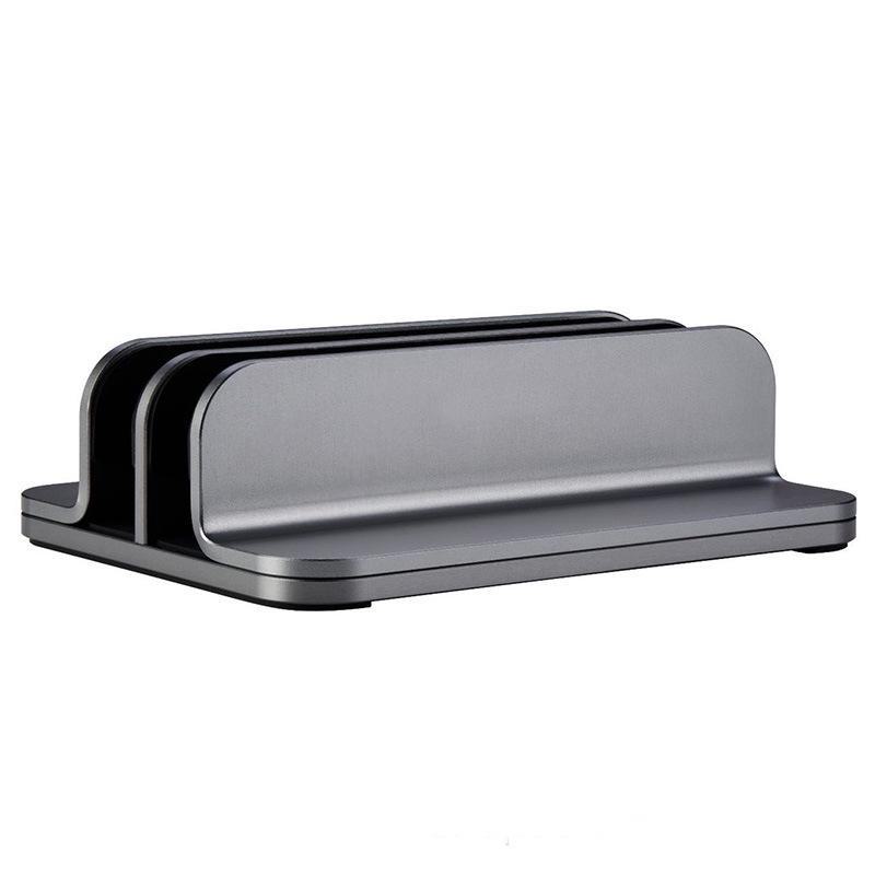 3-in-1 Aluminum Vertical Stand for Laptop, Tablet, and Phone Storage