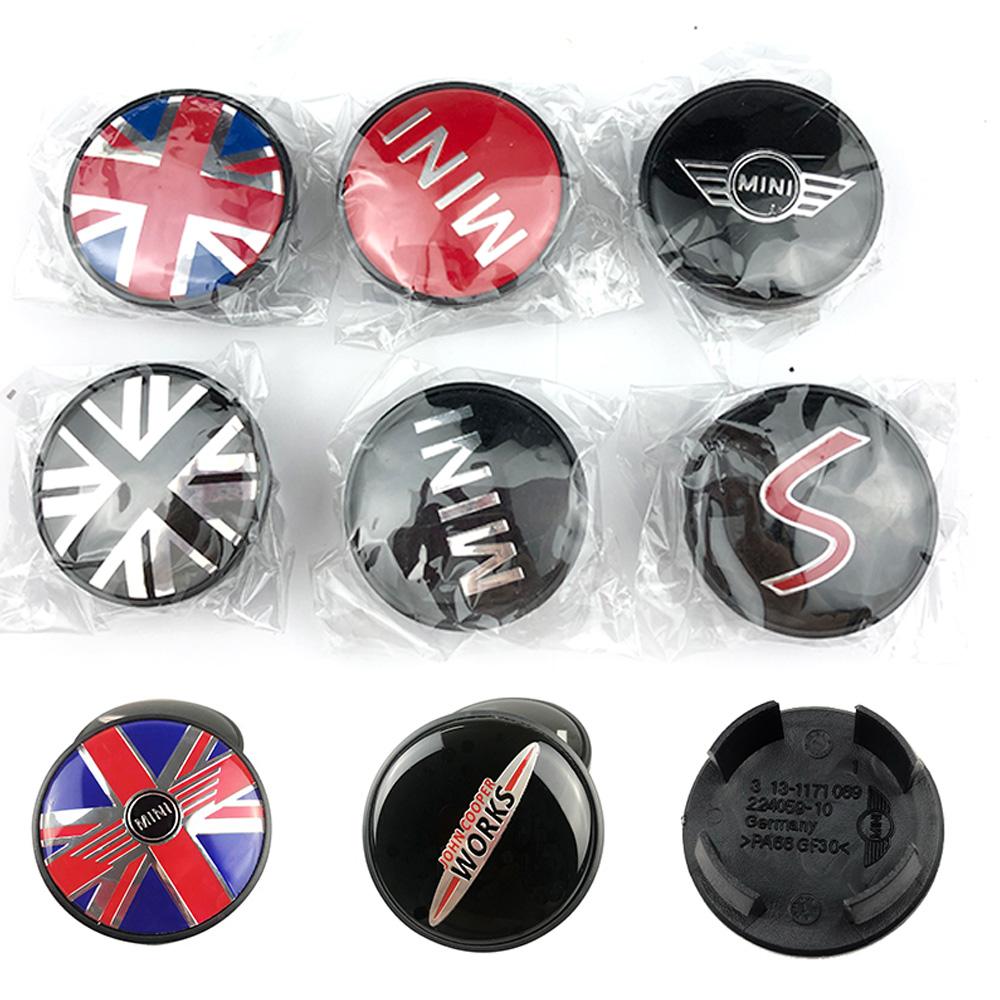 2026 Hot ABS 4pcs 54mm 56mm Car Wheel Hub Center Caps Rim Cover Badge Emblem For bmw Mini Works Cooper F54 F55 F56 F57 F60 R50 R52 R55