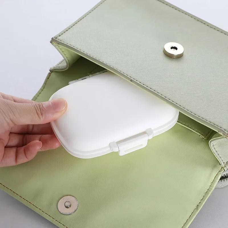 Mini przenośny 8 kratek pojemnik na tabletki organizer na leki podróżne pojemnik na tabletki z pszenicą do przechowywania dozownik do leków