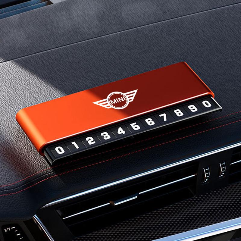 High Quality Alloy Car Temporary Parking Card Phone Number Plate For BMW Mini Cooper R50 R53 R55 R56 R60 R61 F54 F55 F56 F60