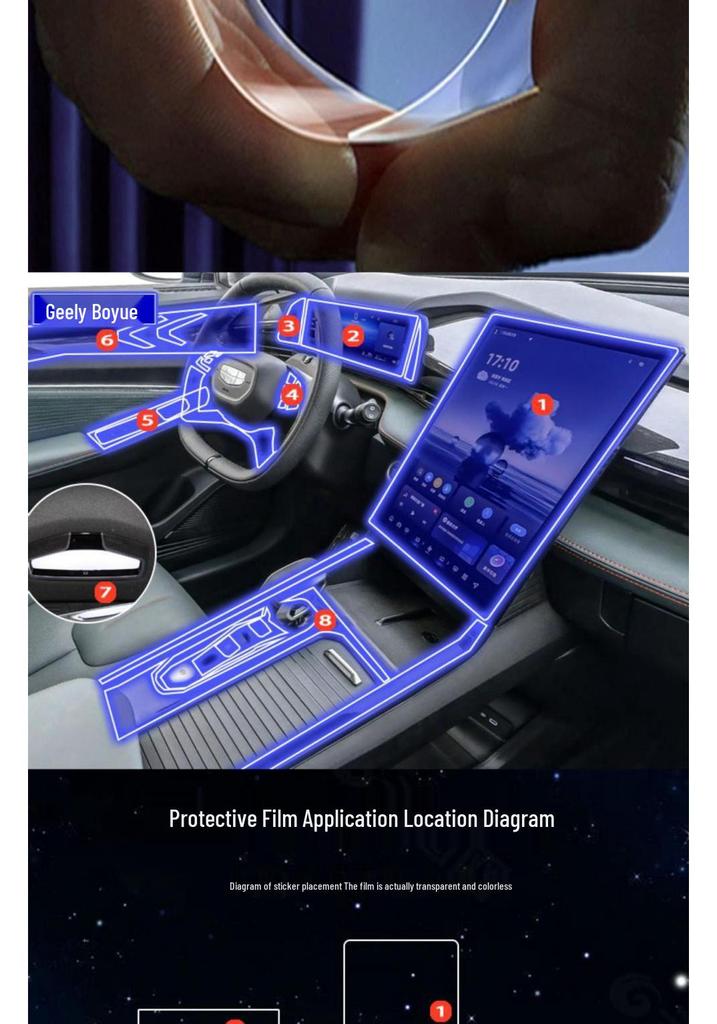 2024 Geely Boyue Folia Ochronna na Wyświetlacz LCD - TPU