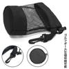 Golf Ball Case Pouch Holds 20 Balls 16.5cm 14cm Mesh Drawstring Carabiner Black Storage Bag.