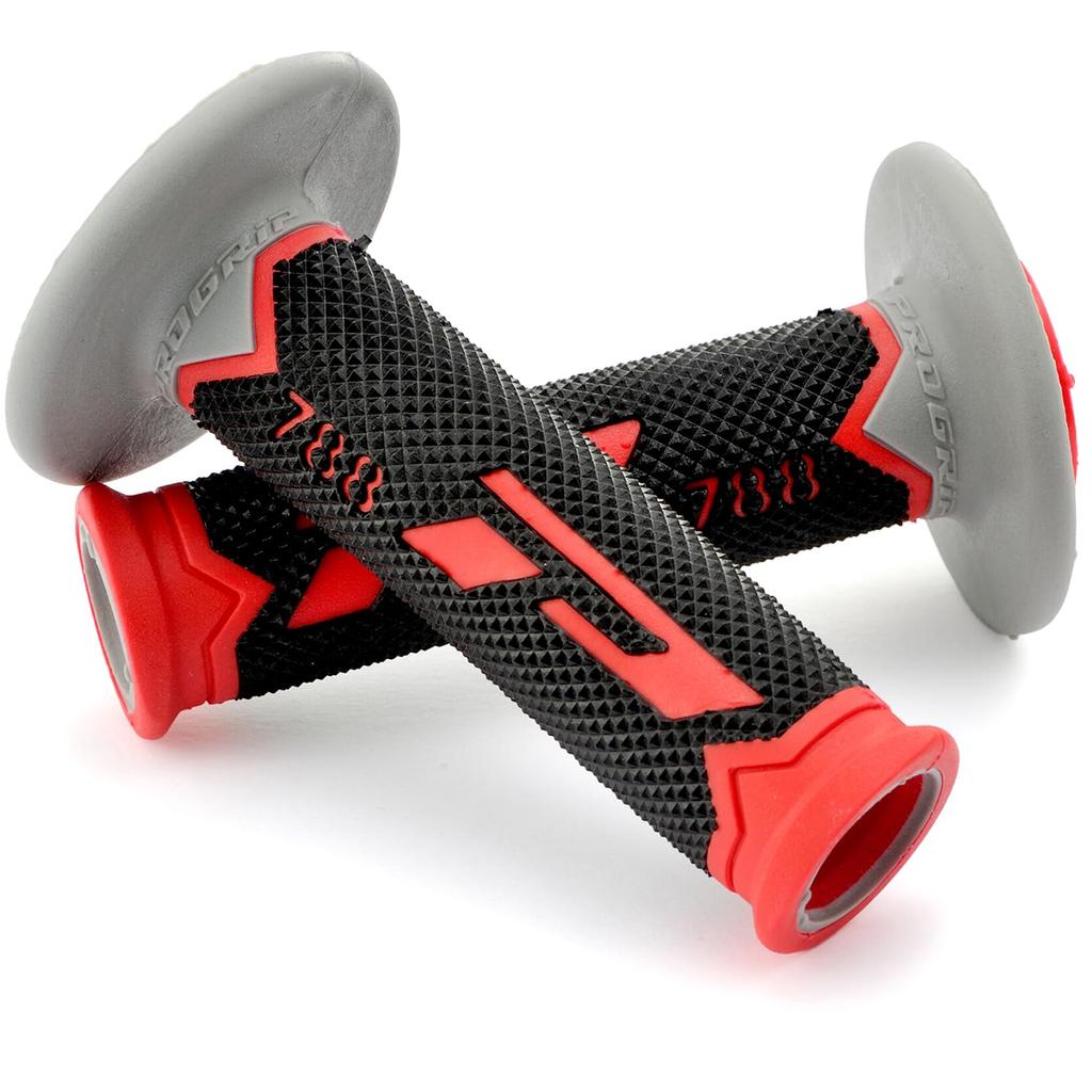Daytona PROGRIP Motorcycle 788 for Handlebar Diameter 98113 Grips, 115mm, Vibration-Resistant Gel, End-Through Type, Type, Red, 22.2mm (Off-Road),