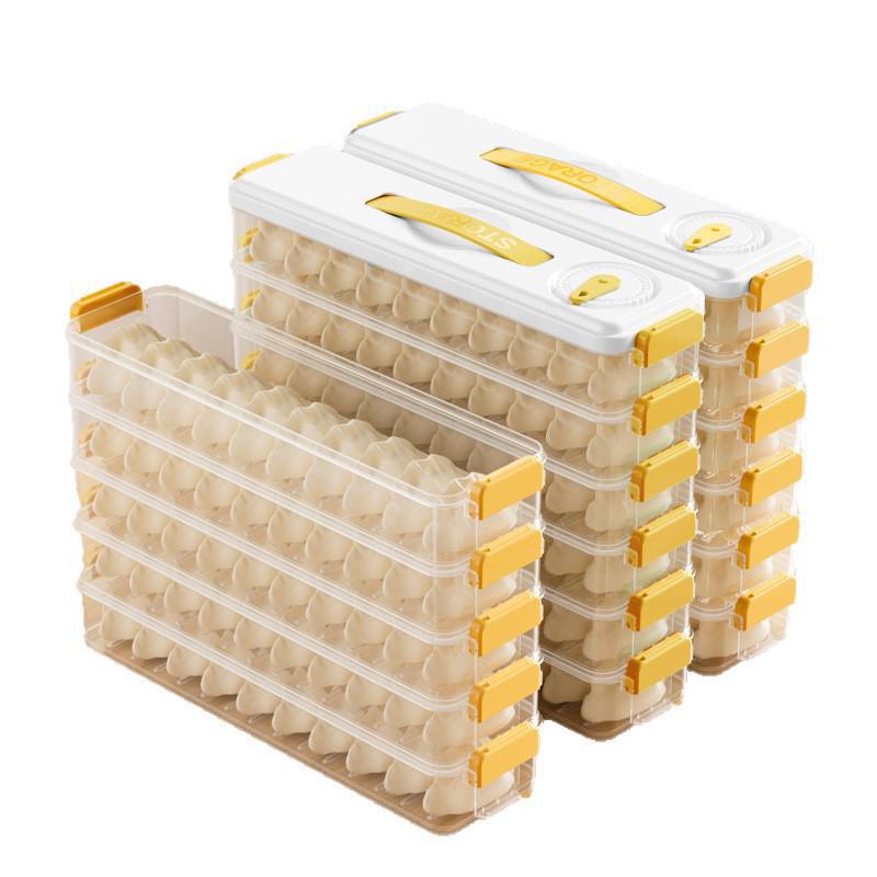 Food-Grade Dumpling Storage Box for Freezer - Keeps Dumplings and Wontons Fresh In Refrigerator or Freezer