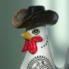 Cowboy Rooster Resin Figurine Cartoon Boot Cock Statue Animal Sculpture Home Office
