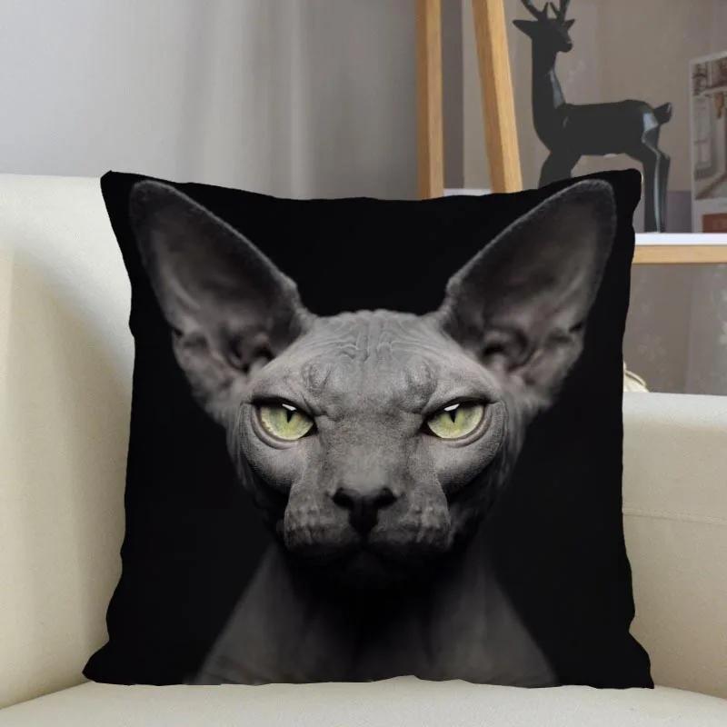 Musife Custom Sphynx Cat Pillowcase Home Decoration 45x45cm Zipper Square Pillowcase Throw Pillow Cover Drop Shipping 04.24