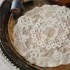 1pc Retro Style Lace Placemat,Embroidered Lace Three-dimensional Table Decoration,Flower Design Meal Mat Round Dining Decor