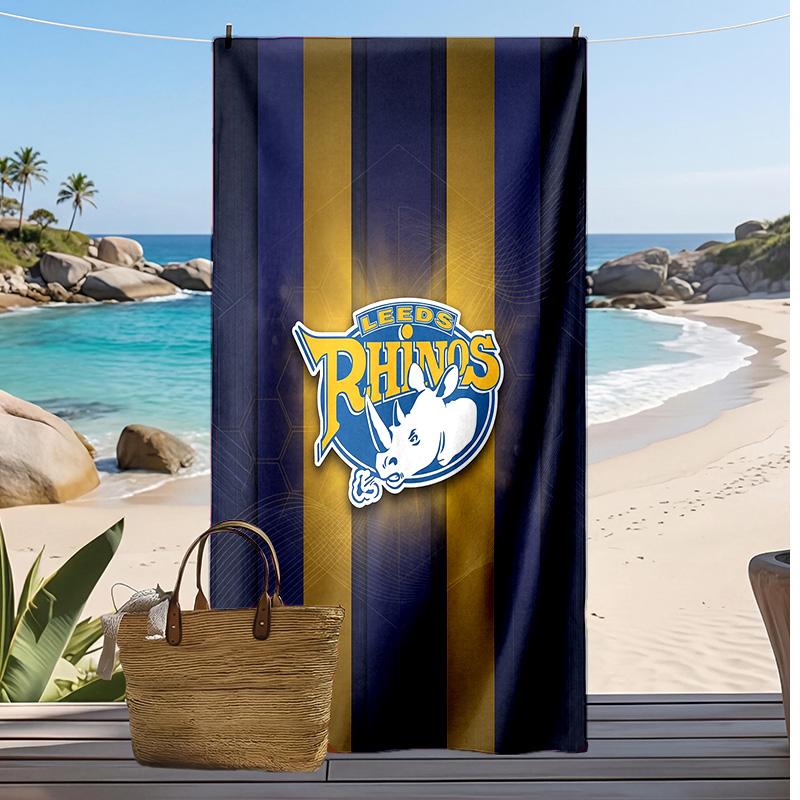 Leeds Rhinos Print Beach Towel Soft Portable Quick?dry Towel For Pool Summer Vacation Outdoor Sport