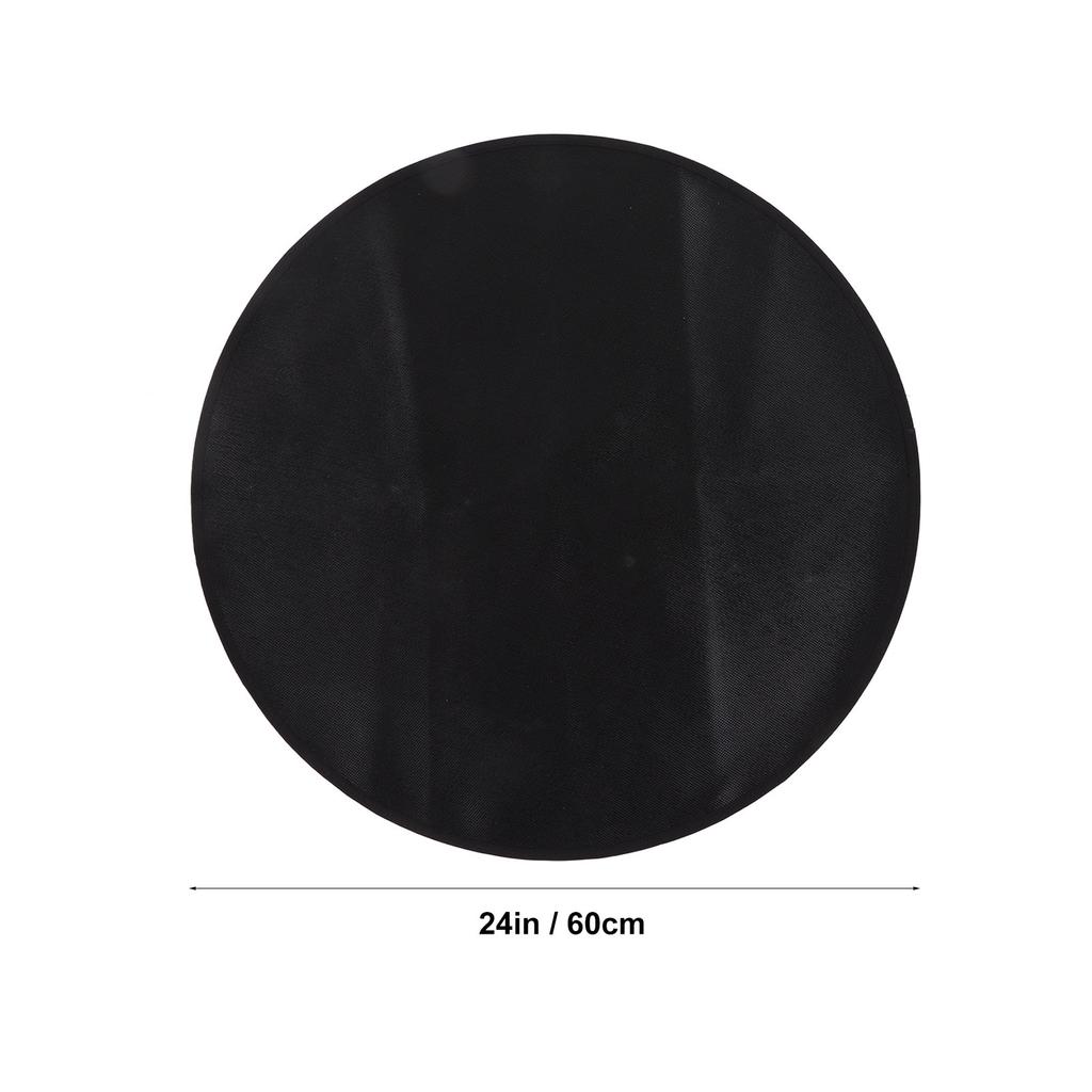 Grill Mat  proof High Temperature Resistance Washable Reusable Round BBQ Mat Black