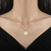 Roman Full Diamond Double-Sided Furnace Real Gold Necklace Female Collarbone Chain With Jewelry