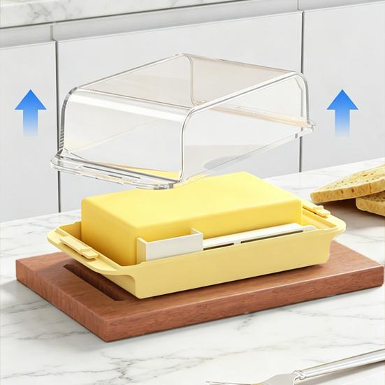 Butter Box Transparent Fresh Preservation Container with Lid And Adjustable Dosage Spoon Design Butter Keeper for Kitchen Refrigerator