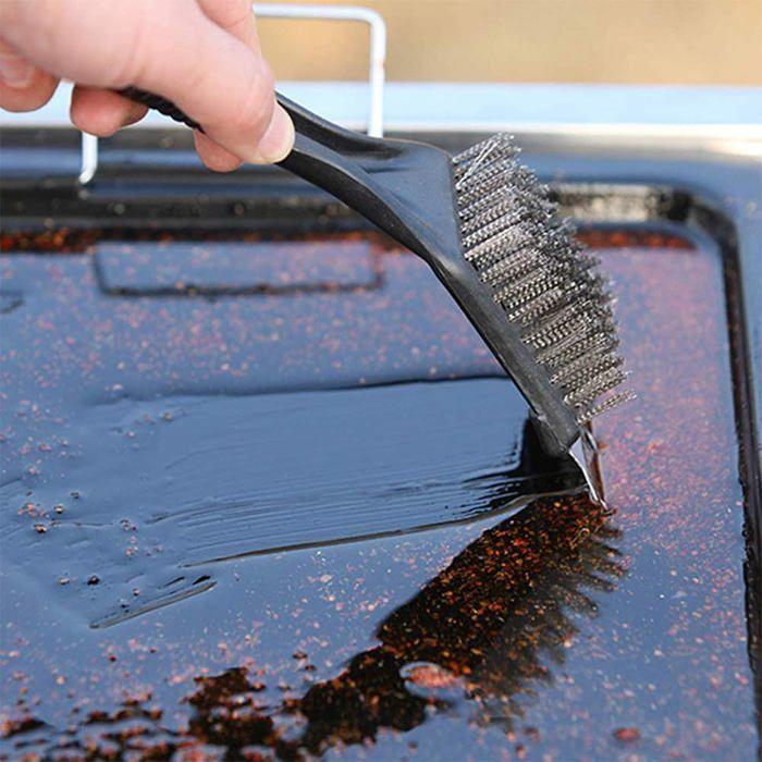 Brosse de Barbecue - GIGICIAL - 3 Pièces - Acier Inoxydable - Nettoyage Facile - Couleur Noir