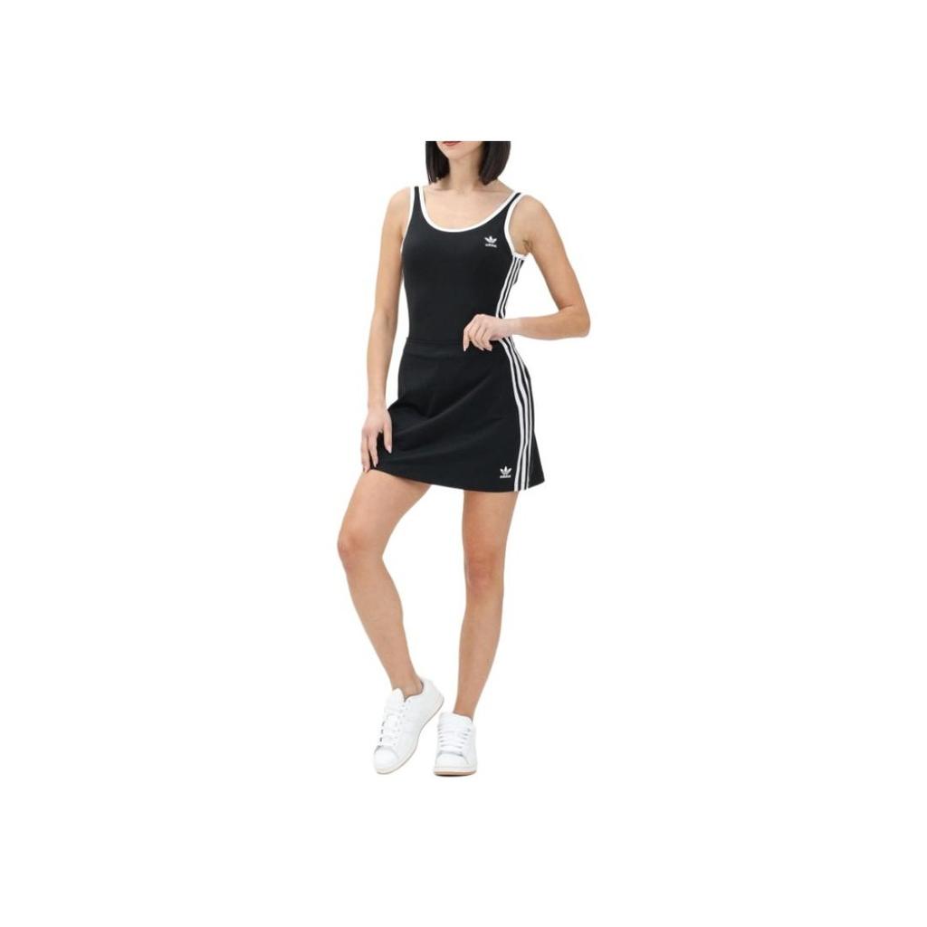 Adidas Originals Striped Logo Short Casual Skirt Women Skirts Black JD0281