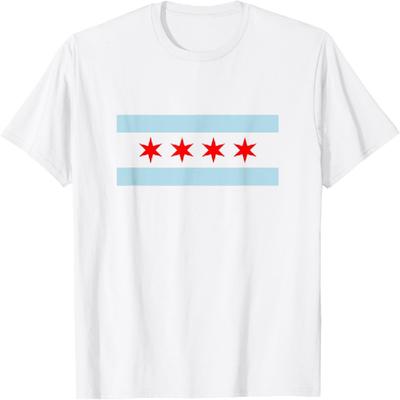 Sweet Chicago Flag Red Six Pointed Stars T-Shirt