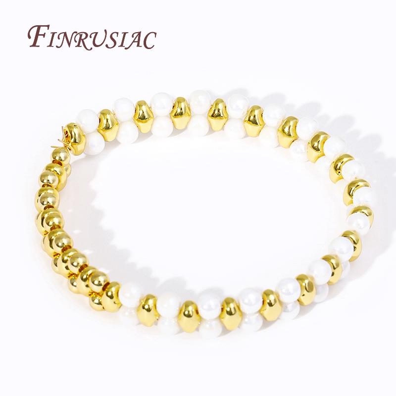 Wholesale Bulk Beads 18K Gold Plated 2 Holes Bracelet Beads Brass Matel Pig Nose Spacer Beads DIY Jewelry Making Supplies