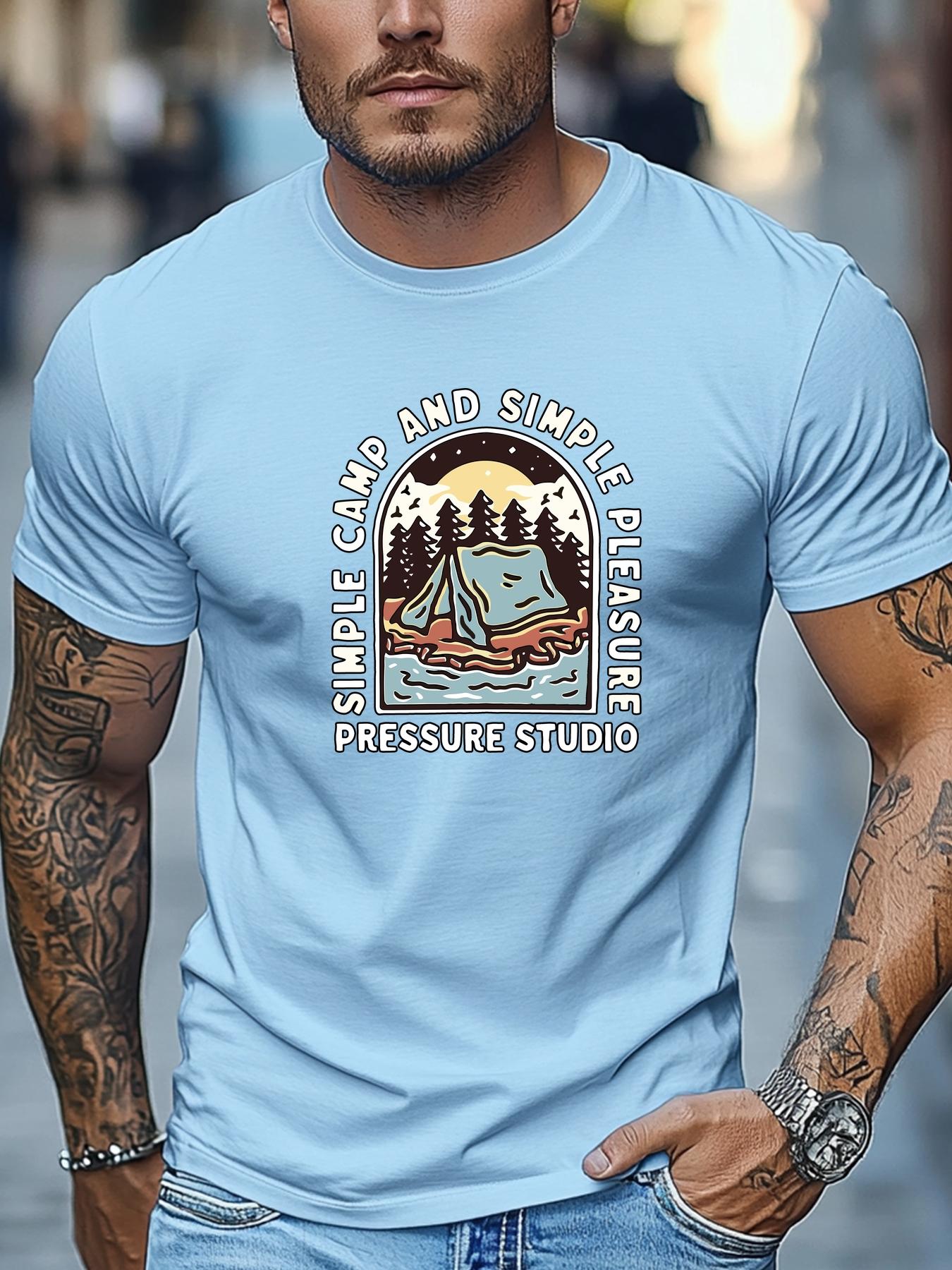 Mens Graphic Tee Wine Helps Me Drink Art Print Short Sleeve Round Neck Breathable Soft Humorous Daily Wear Tee S